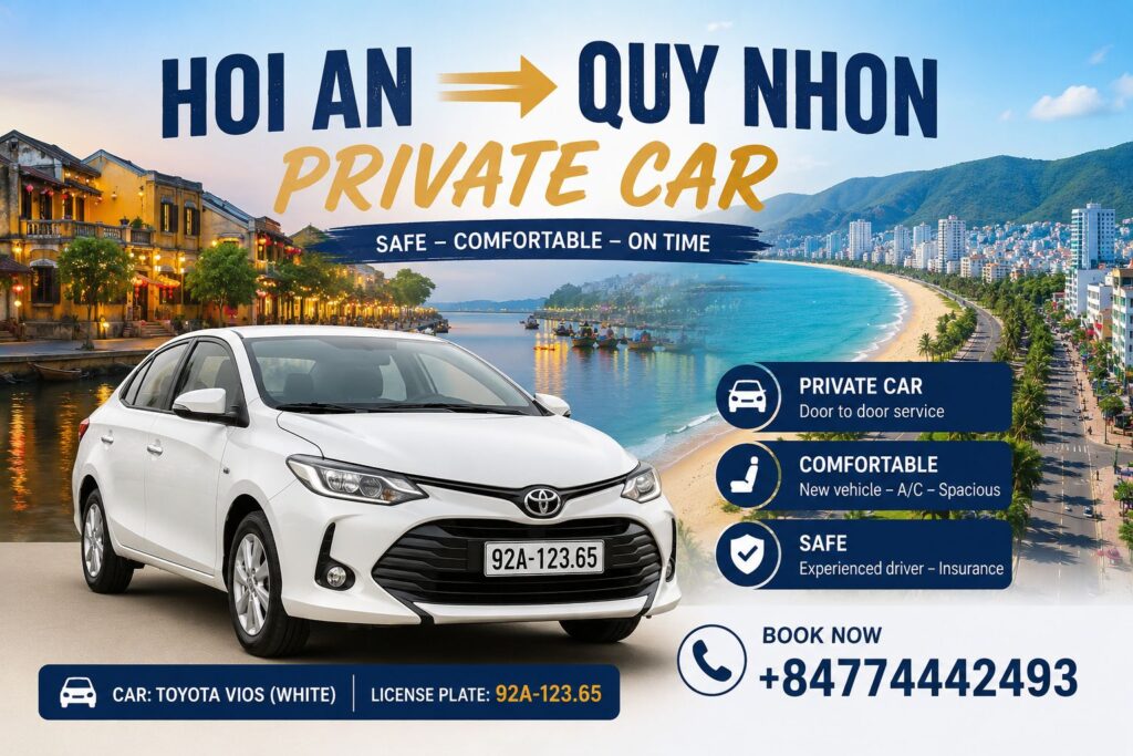 private car from hoi an to quy nhon