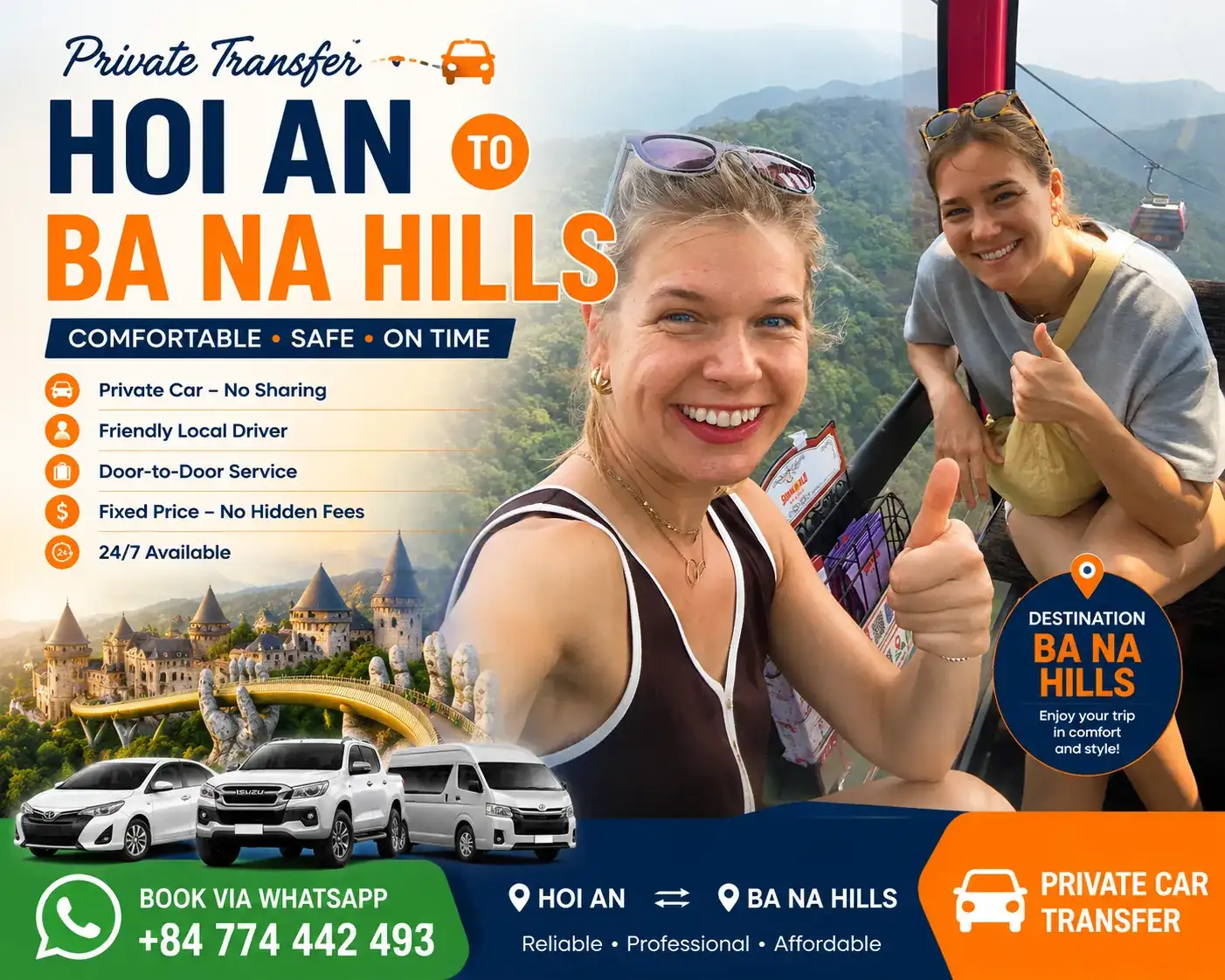 private car from hoi an to ba na hills
