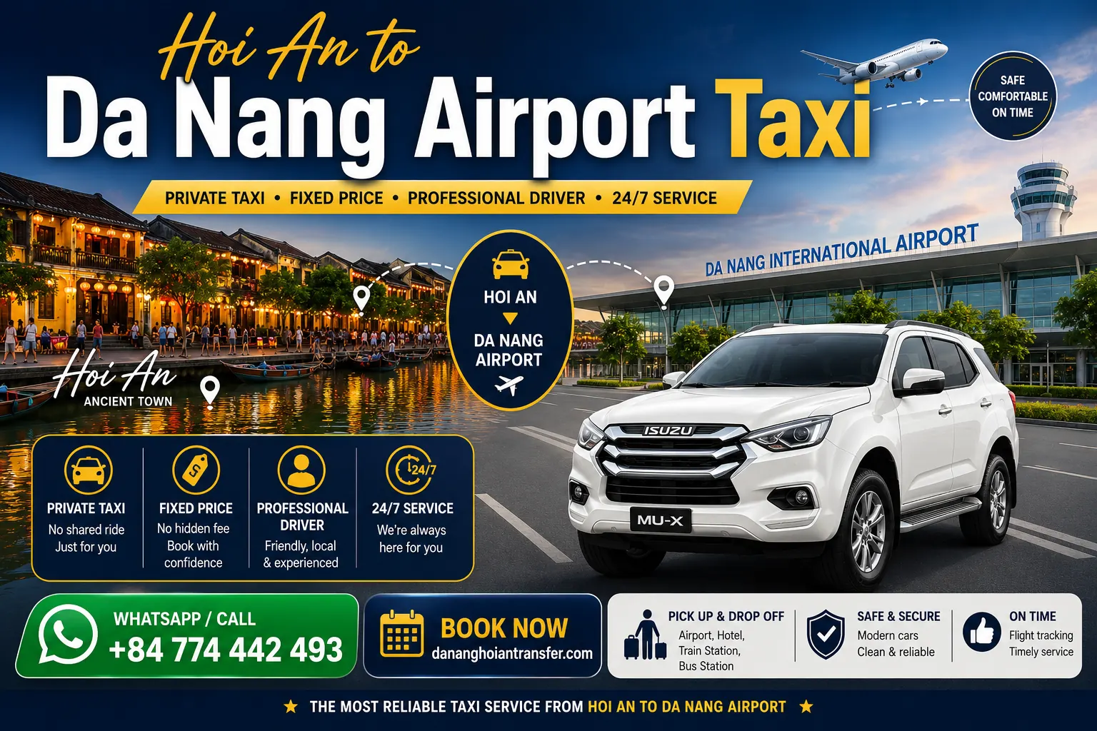 Hoi An to Da Nang Airport Taxi