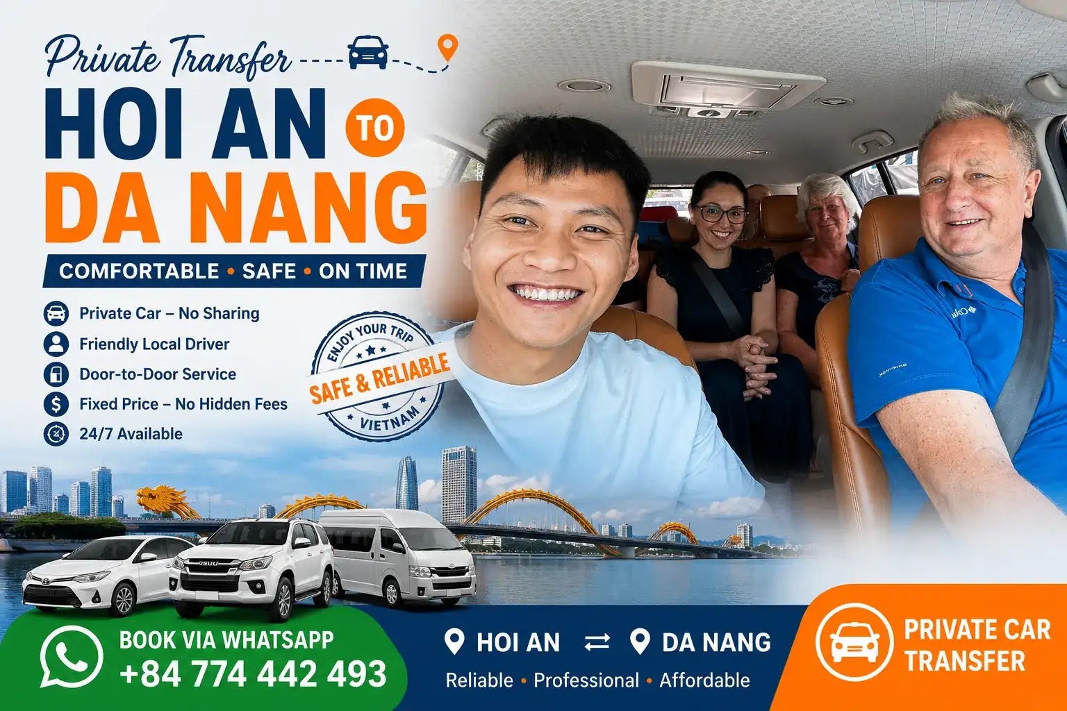 Private Car Hoi An to Da Nang