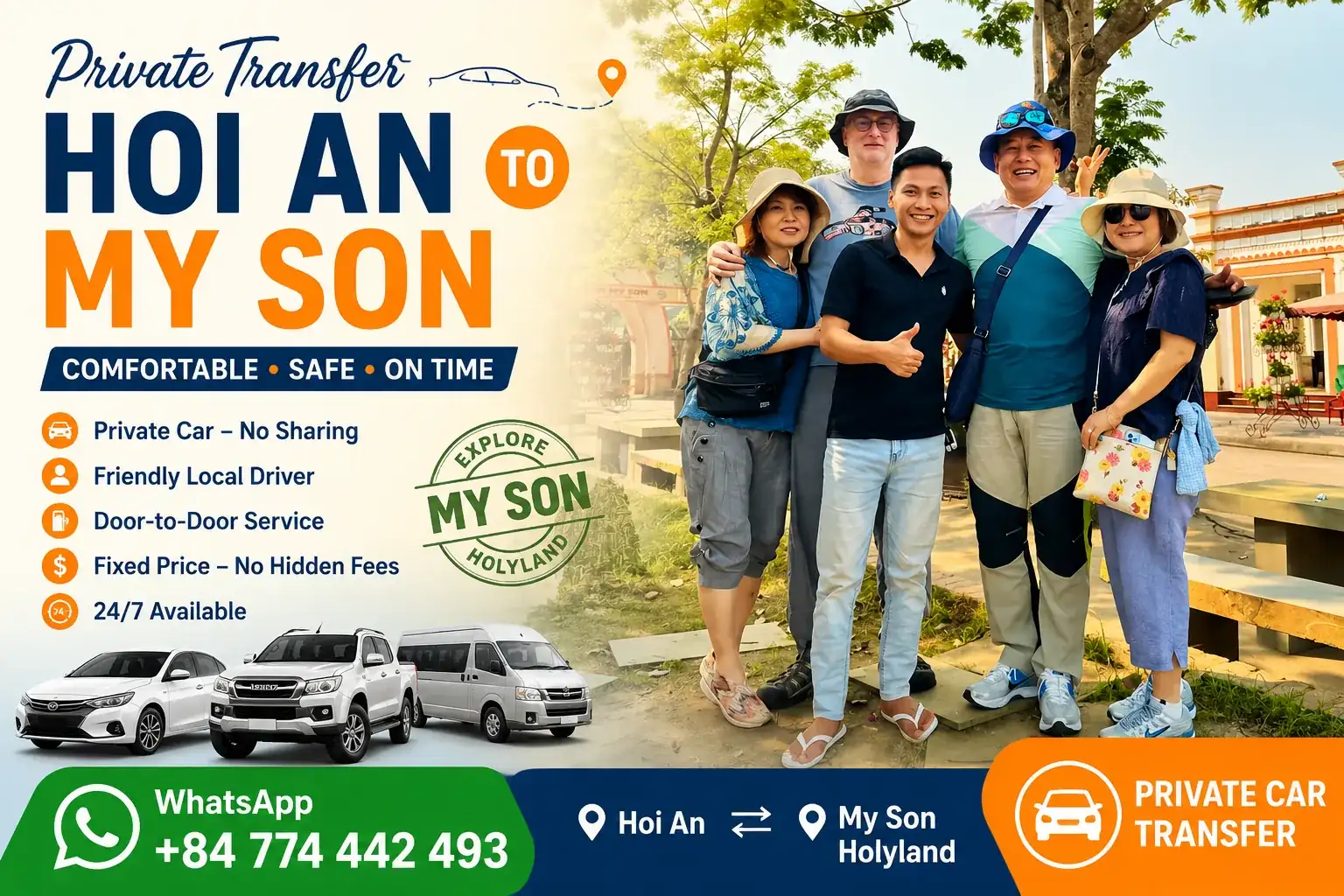 private car from hoi an to my son