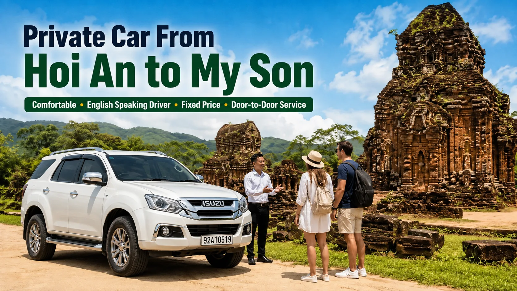 Private Car from Hoi An to My Son Sanctuary with professional local driver