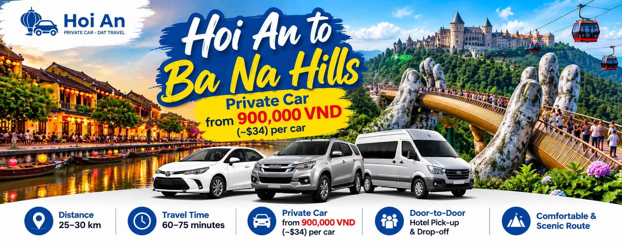 Hoi An to Ba Na Hills Taxi Fare
