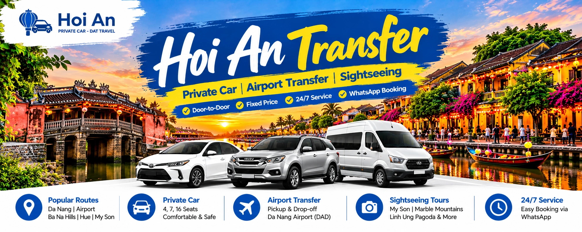 Hoi An Transfer private car fleet and transportation service by Dat Travel